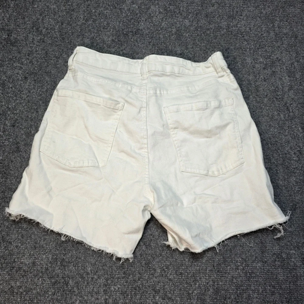 OAT‎ New York White High Rise Raw Hem Denim Shorts Size 8 29 50024-SJ